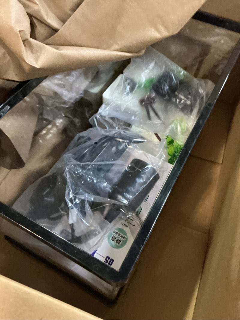 Condition photo showing Good Condition for AZV Large Turtle Tank Kit,All in One Indoor PC Aquarium,Red Eared Slider Aquatic for Tortoise,Fishes and Amphibians,Include Basking Platform*1,Filter*1,Filter Plates*2,Plants*2,Lamp*1,Bulb*1,Stone*1 Black Large(15.8*8.1*8.9inch)