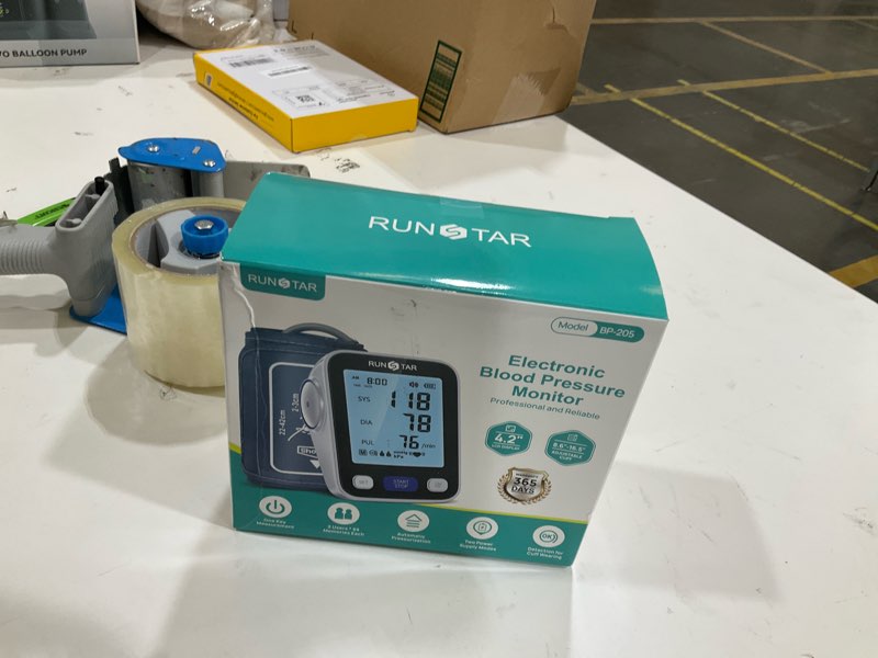 Condition photo showing Good Condition for runstar upper arm blood pressure monitor with wide range cuff (8.6'' -16.5'') for home use fsa&hsa eligible, automatic digital bp machine with storage bag, 2x99 reading memory