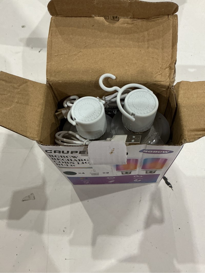 Condition photo showing Good Condition for 10000mah rechargeable led corn light bulb,battery operated light bulb with remote control, e26, 60w equivalent, 800lum, 3 color temperatures, 12 rgb, emergency lamp, 2pc 10000mah 2 pc