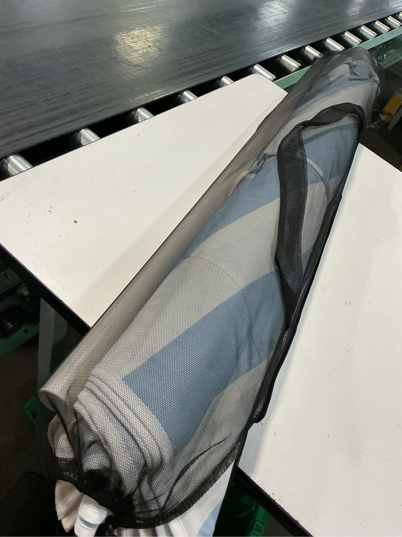 Condition photo showing New/Like New for 7.5" round valance outdoor patio umbrella blue stripe - room essentials™