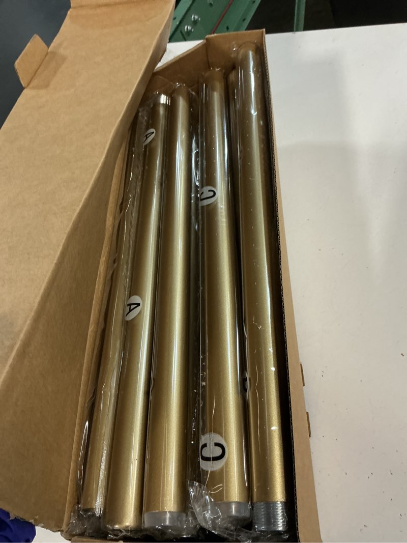 Condition photo showing New/Like New for 2 pack curtain rods for windows 48 to 84 inch, 1 inch gold curtain rod for farmhouse, bedroom, kitchen, living room, adjustable easy install curtains rods(gold,30"-90"-2pack) 30"-90"|2pack gold