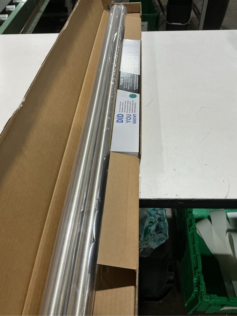 Condition photo showing Good Condition for BlastHome® Non-Adjustable Luxury Curtain Rods for Windows, 1 ¼” Rod Set, 8 foot Fixed Length (Two Rods Connect for a Seamless Look), Brushed Nickel Single Rod Brushed Nickel 8 foot