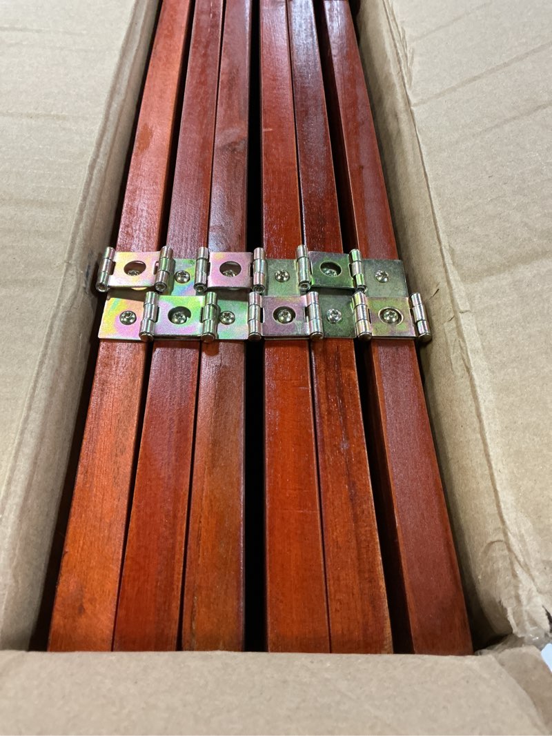 Condition photo showing Good Condition for urnporium pet dog gate freestanding, strong durable folding wooden fence, portable acacia hardwood safety barrier for indoor & outdoor use (brown pet gate, 6 panel 24" tall) 6 panel 24" tall brown pet gate