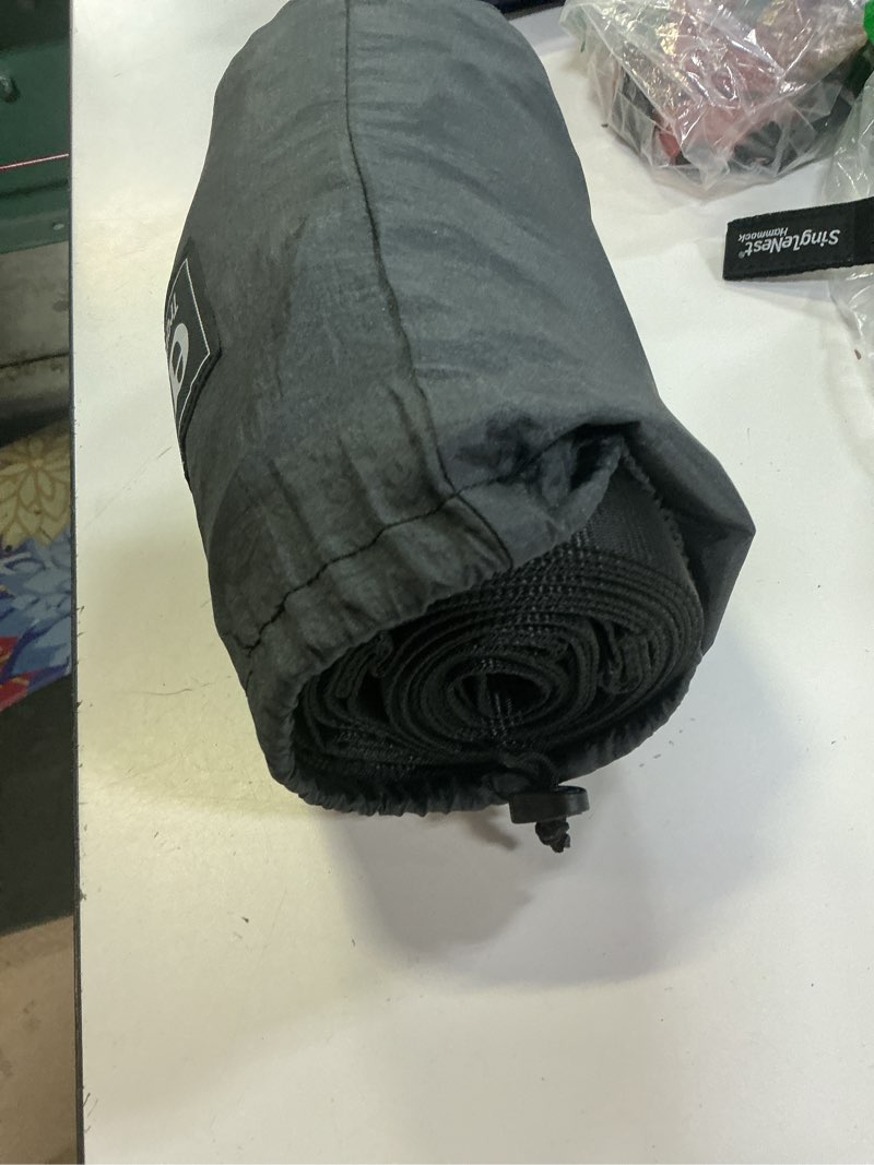 Condition photo showing As Is for eno travelnest hammock & straps combo - portable hiking and camping hammock with straps included - travel hammock for camping, hiking, backpacking, a festival, or the beach - charcoal