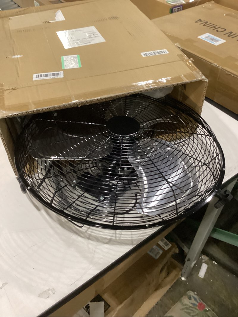 Condition photo showing New/Like New for Amazon Basics 18" High Velocity Industrial Floor Fan with 3 Speeds, Powerful Airflow, Air Circulator, Tilt Head, ETL-Listed Safety Compliance, Metal Housing/Blades, for Commercial Space 100W, Black 18 Inch (blades diameter) Black