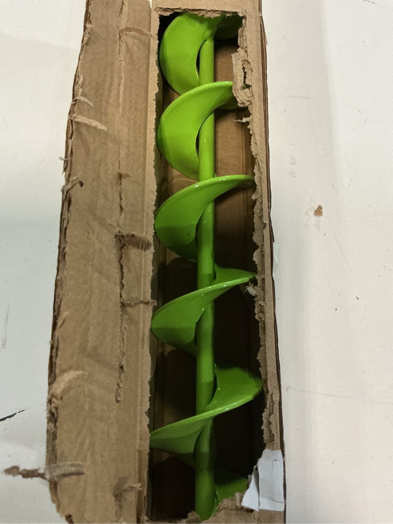 Condition photo showing Good Condition for 32" x 2" Upgraded Elongated Auger Drill Bit- No Need to Squat Post Hole Digger,100% Solid Barrel Extended Length Intensive Blades Heavy Duty Green Auger Drill Bit for Planting for 3/8" Hex Drive Drill