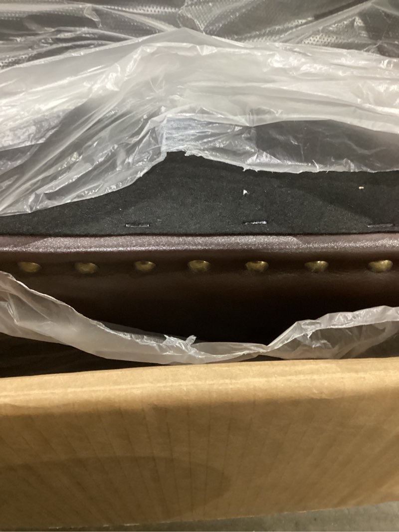 50” Faux Leather Upholstered Storage Bench