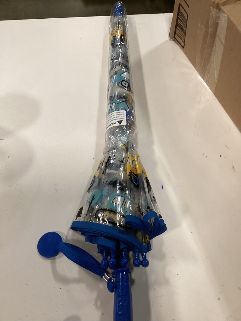 Condition photo showing Good Condition for kids umbrella clear bubble umbrellas for rain,safety dome windproof umbrella for kid girls and boys b2-car blue