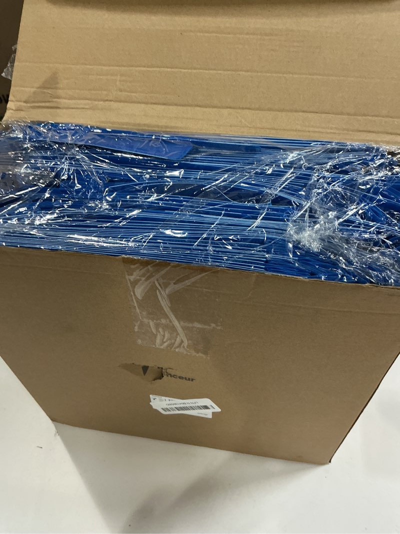 Condition photo showing New/Like New for Tenceur 48 Pack Plastic Folders with 3 Prongs Bulk Heavy Duty Folders with Clear Front Pockets and Card Slots with Fasteners Fit Letter-Size Papers for Work School Office (Blue) 48 Blue