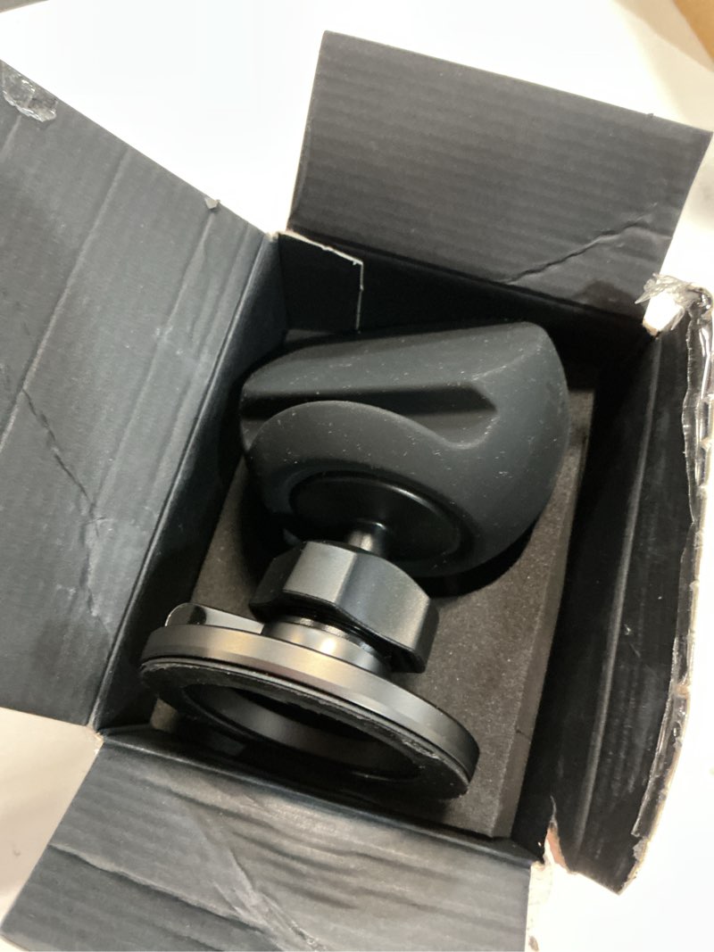 Condition photo showing As Is for yonzee magnetic phone mount compatible with 2025-2026 model y juniper and 2024-2026 tesla model 3 highland, dashboard ball joint base, strong magnetic holder ring, 360° rotation