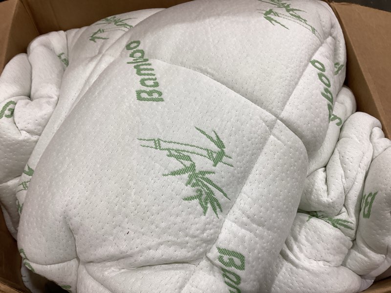 Condition photo showing Good Condition for Ultra Soft King Size Mattress Topper - Viscose Made from Bamboo Pillow Top Mattress Pad for Back Pain Relief - Naturally Cooling for Hot Sleepers, Green Green King