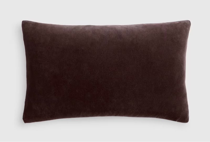 quince classic cotton velvet pillow cover espresso 12”x20”