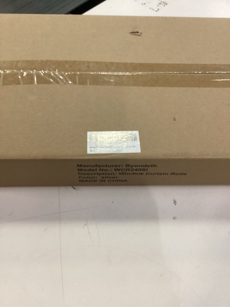Condition photo showing New/Like New for Curtain Rods for Windows 16 to 240 Inches Adjustable Length 1 Inch Diameter Window Curtain Rod with Aluminium End Cap, Silver Gray Silver Gray 16" to 240"
