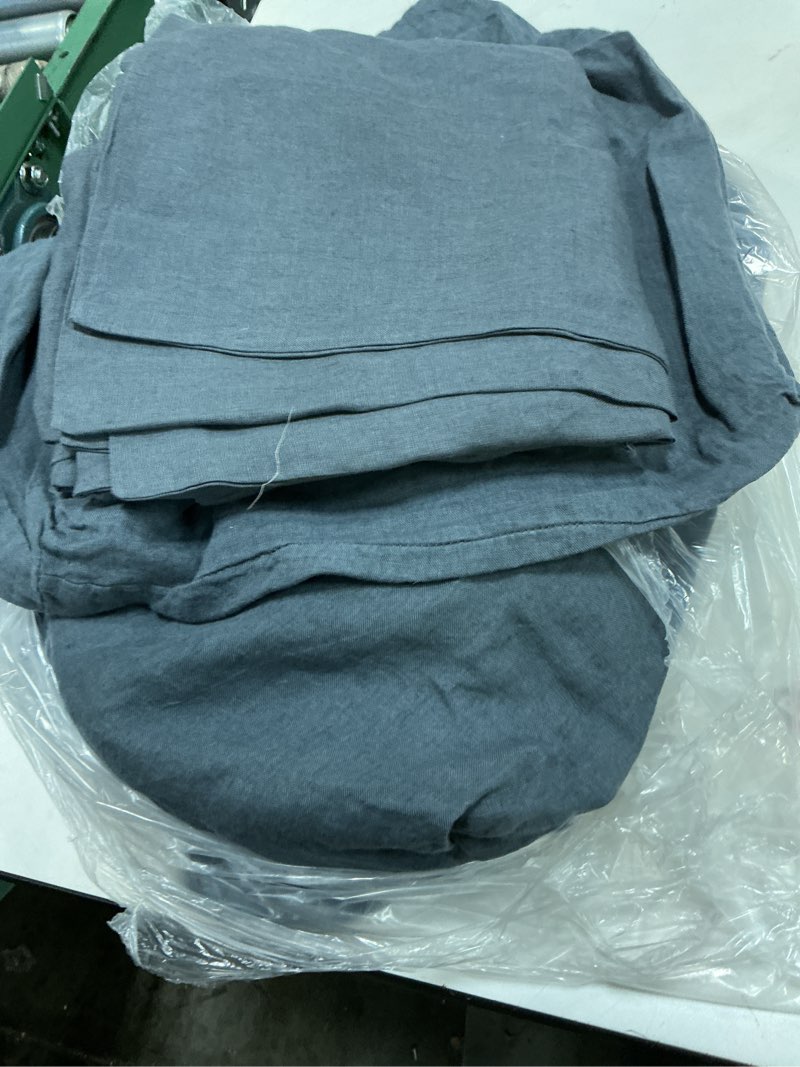 Condition photo showing As Is for european linen duvet cover set, king/cal king, nightfall