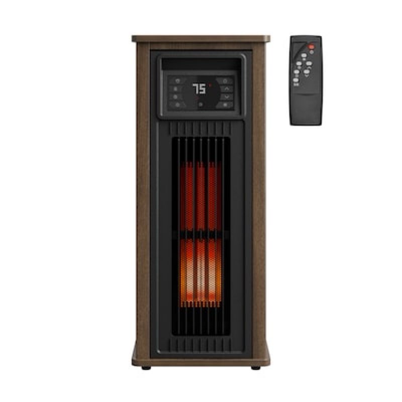 utilitech utilitech 1500 -watt infrared quartz tower indoor electric space heater with