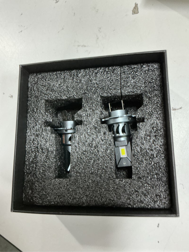 Condition photo showing Good Condition for fahren upgraded h7 led bulbs, 40000lm 1300% ultra-brightness, real 1:1 halogen size, 70000+ longer lifespan, 6500k white for h7 fog electronic flashers, can-bus ready plug n play, pack of 2