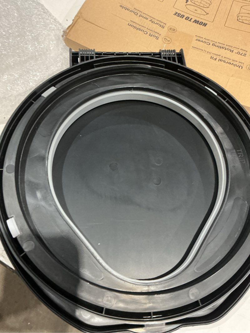 Condition photo showing Good Condition for triptips bucket toilet seat with soft cushion, 270°rotatable lid,xl portable, luggable loo camping toilet seat for adults and kids, 5 gallon black: extra large