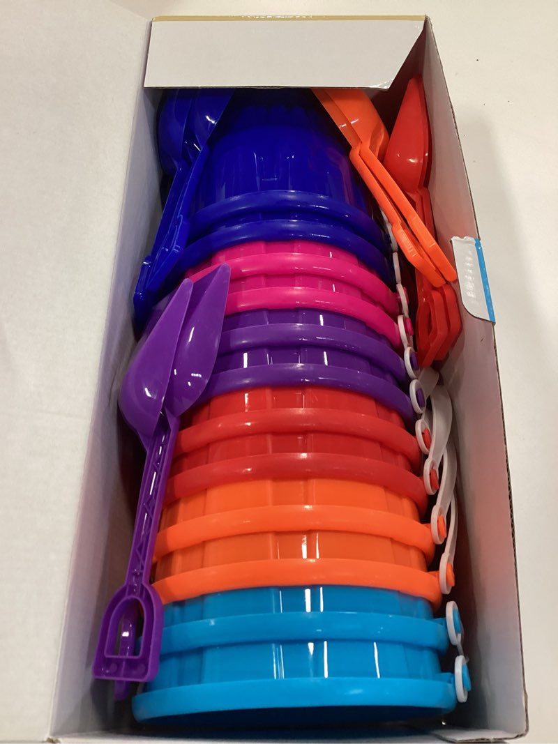 Condition photo showing New/Like New for ArtCreativity 6" Beach Sand Castle Buckets and Shovels Set – 12 Pails Buckets and 12 Shovels with Sand Castle Building Toys – Fun Summer Beach Toys for Boys and Girls