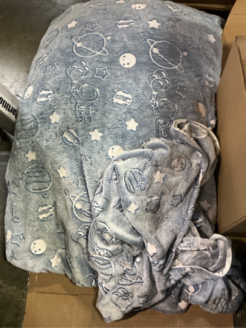 Condition photo showing As Is for COMAX Bean Bag Chairs for Kids, Toddler BeanBag Sofa with Filler Bean Couch Stuffed for Boys and Girls, Lazy Floor Chair for Playroom, Nursery Room, Glowing Space White Unicorn 27.5\"D x 27.5\"W x 20.8\"H (similar no same)