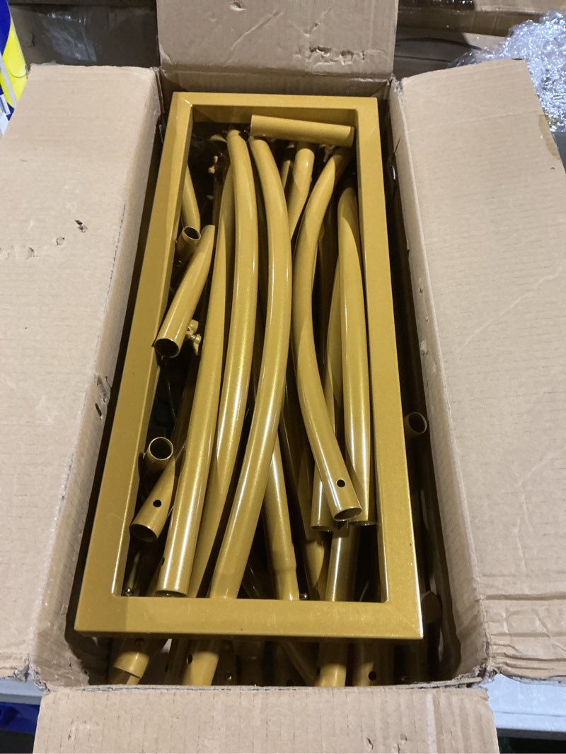 Condition photo showing Good Condition for heart shaped balloon arch stand for proposal, 6.7ft large metal heart arch frame for wedding backdrop, love flower arch decor for engagement party display (gold)