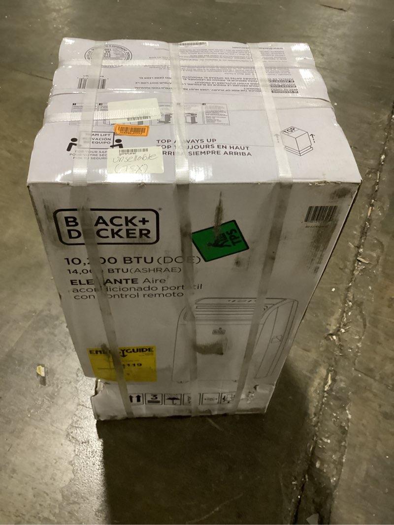 Condition photo showing New/Like New for black+decker smart portable air conditioner, 14,000 btu for rooms up to 700 sq. ft., smart portable ac with follow me remote and window kit, bpact14wt, white