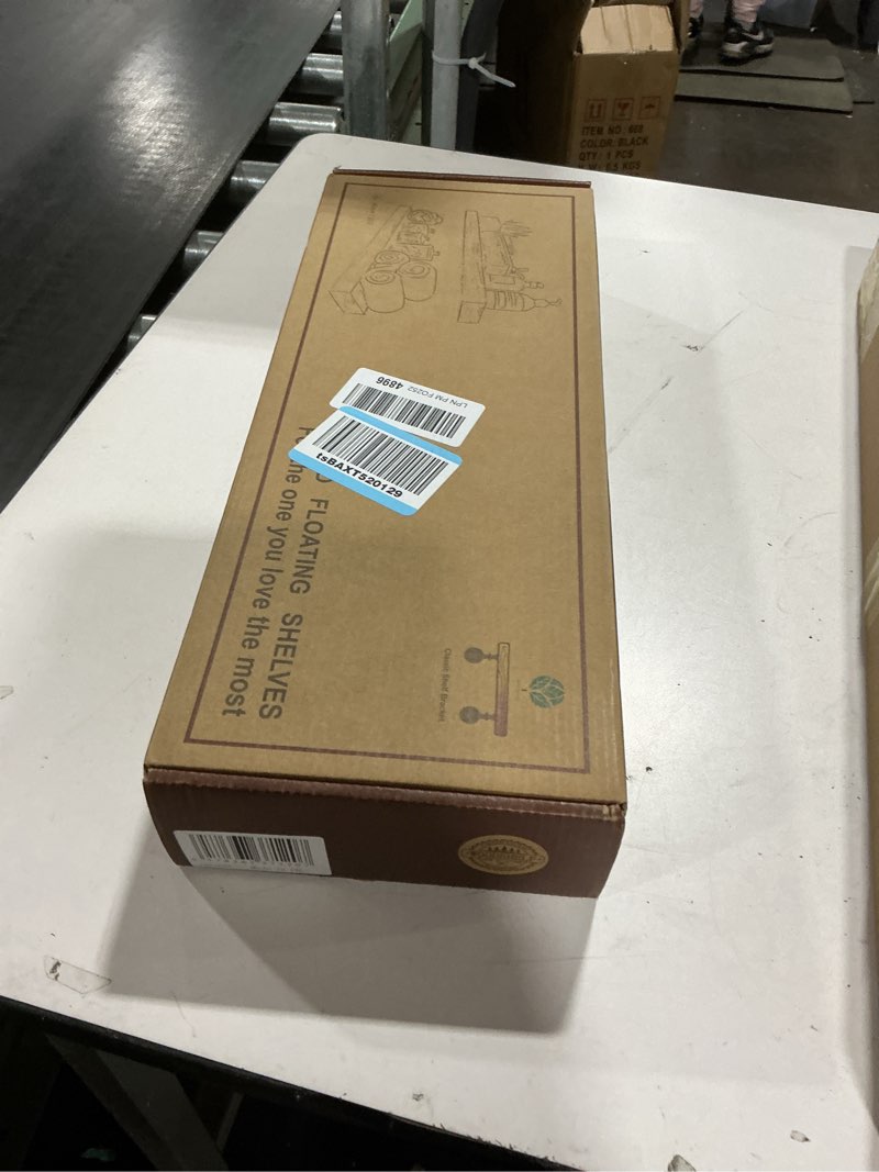 Condition photo showing New/Like New for BGMG Wood Floating Shelves 8 inch Set of 2, Rustic Wooden Wall Mount Shelves for Bathroom Living Room Bedroom Kitchen Farmhouse -8X 6.7 x1.25 inch- Dark Walnut Dark Walnut 8 inch