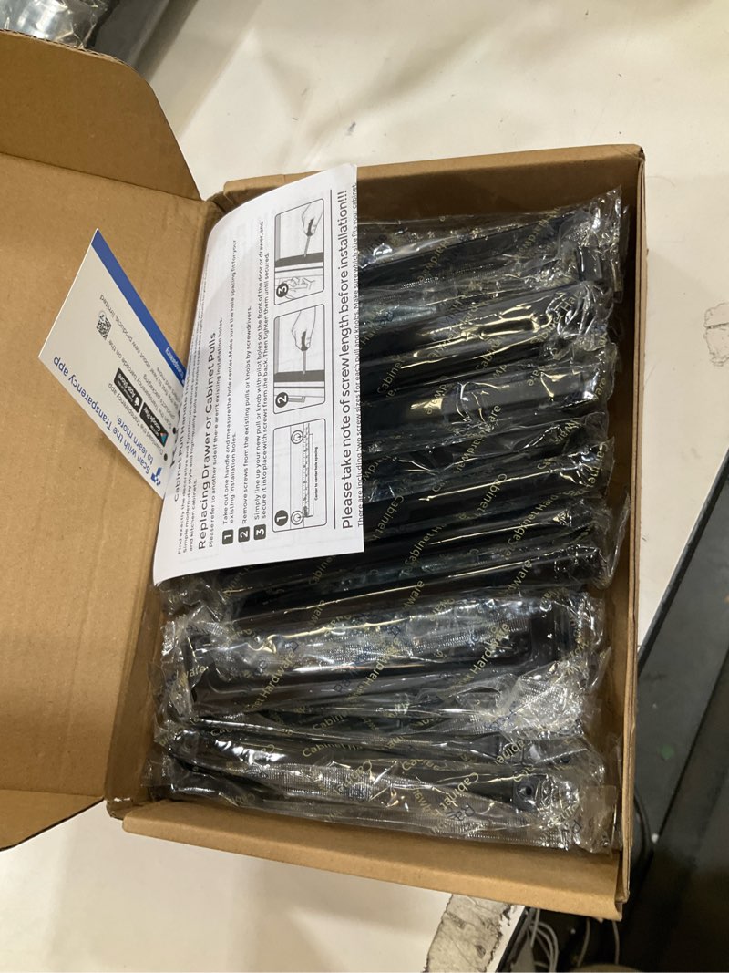 Condition photo showing Good Condition for ravinte 30 pack solid 5 inch kitchen square cabinet handles matte black pulls drawer pulls kitchen cabinet hardware flat black handles 30 flat black 5'' hole center