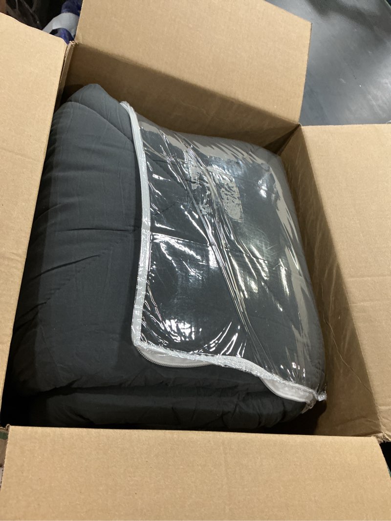 Condition photo showing As Is for cozylux queen comforter set dark grey - bed in a bag queen size 7 pieces, luxury soft bed set for all seasons, bedding set with comforter, sheets, pillowcases & shams, dark gray, queen dark grey queen