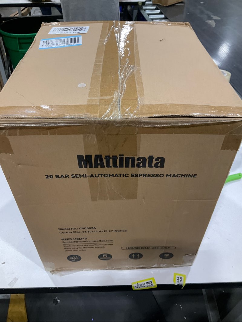 Condition photo showing Good Condition for MAttinata Espresso Machine 20 Bar, Espresso Coffee Maker with Professional Milk Frother Steam Wand for Cappuccino & Latte, 60oz Removable Water Tank for Home?Stainless Steel Grey-A