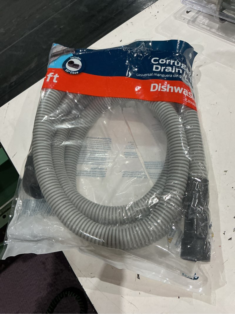 Condition photo showing As Is for eastman 8-ft 5/8-in od inlet x 5/8, 7/8, or 1-in od outlet polypropylene dishwasher drain hose