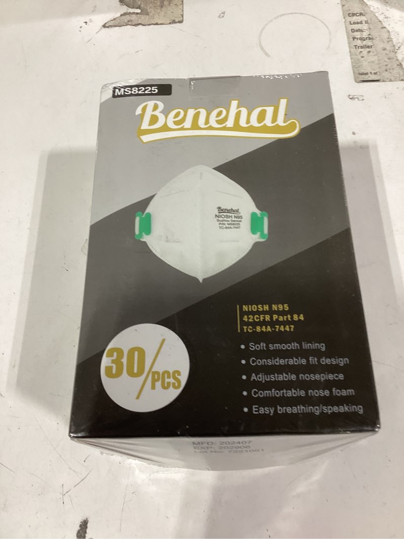 Condition photo showing New/Like New for N95 Face Mask 30 Pack, NIOSH Certified N95 Disposable Respirator 5-Ply Safety Breathable Face Masks, Filter Efficiency 95% Adjustable Comfortable Protection Against PM2.5 Dust for Adult Men Women White-30 Packs