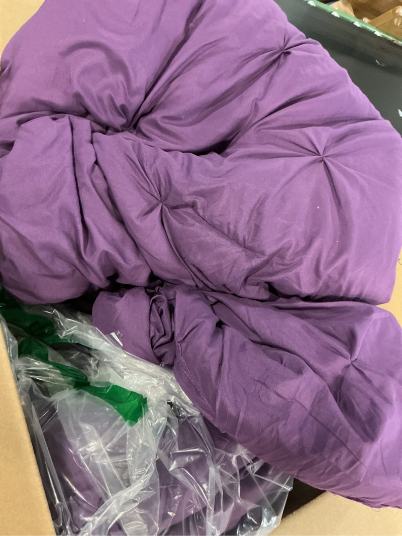Condition photo showing As Is for Ubauba 7pc Purple Comforter Set Queen Size with Sheets, Pintuck 7 Piece Bedding Comforters Bed in a Bag for All Season, Pinched Pleat Bed Set with Comforter (Purple,Queen)