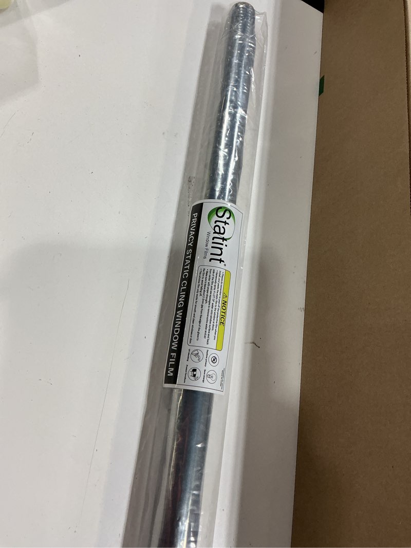 Condition photo showing Good Condition for statint window film privacy one way mirror glass tint heat control sun uv blocking sliding door tinting reflective static cling for home, silver, 23.6 inch x 6.5 feet 23.6 inch x 6.5 feet silver