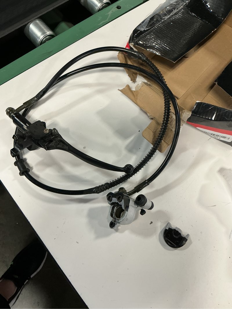 Condition photo showing As Is for 1pz 50 inch mini bike hydraulic brake kit for baja doodle bug db30 parts | upgraded left rear disc brake master cylinder assembly, for 97cc engine baja blitz dirt bug racer minibike, 7/8" handlebar
