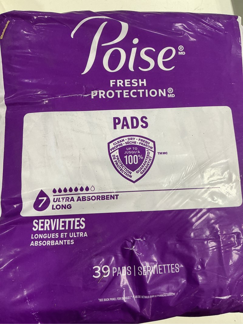 Condition photo showing New/Like New for Poise Incontinence & Postpartum Pads for Bladder Leaks, 7 Drop Ultra Absorbency, Long Length(only 1) 