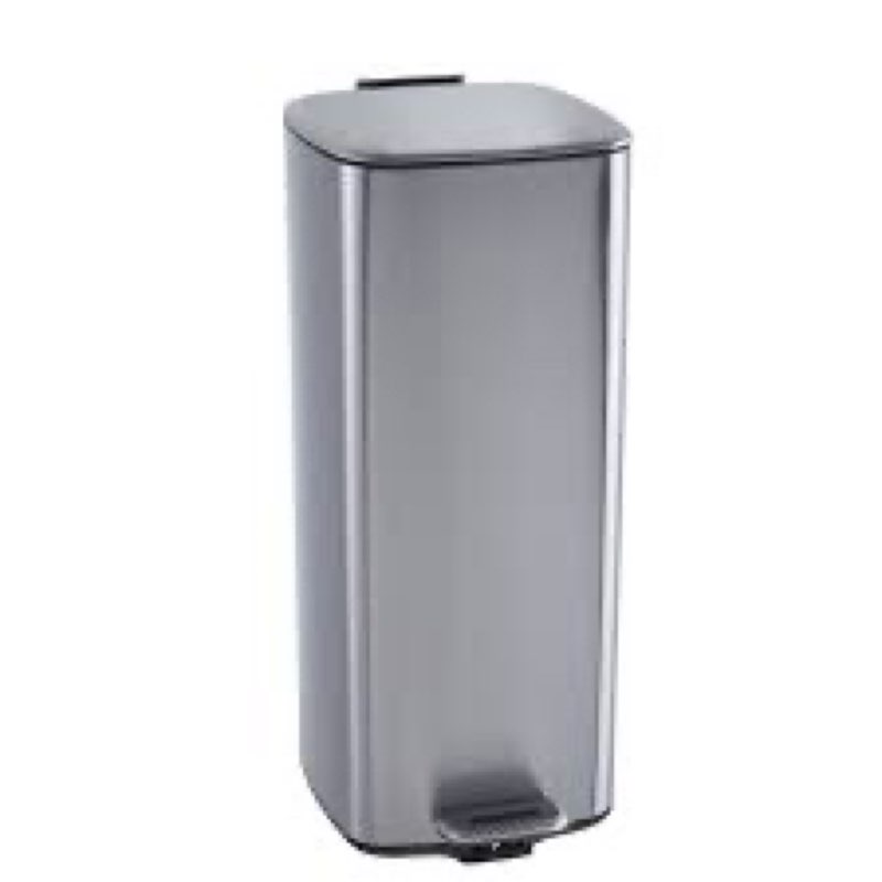 garvee 8 gallon kitchen trash can, stainless steel garbage can with lid and inner bucket, step-on sq