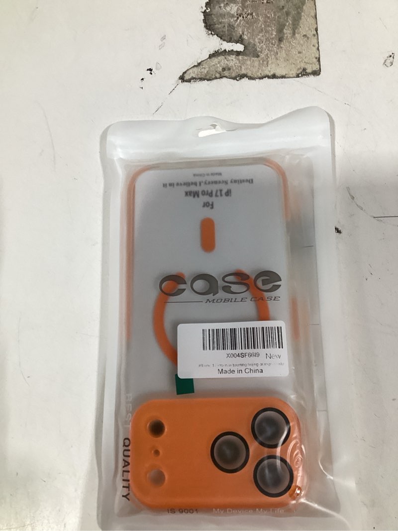 Condition photo showing Good Condition for Misscase for iPhone 17 Pro Max Magnetic Case,[Military Drop Protection] Clear Hard Plastics Cover, Camera Lens Protector,Compatible with MagSafe,Anti Yellowing Full Protection Cases-Orange iPhone 17 Pro Max (6.9") Orange