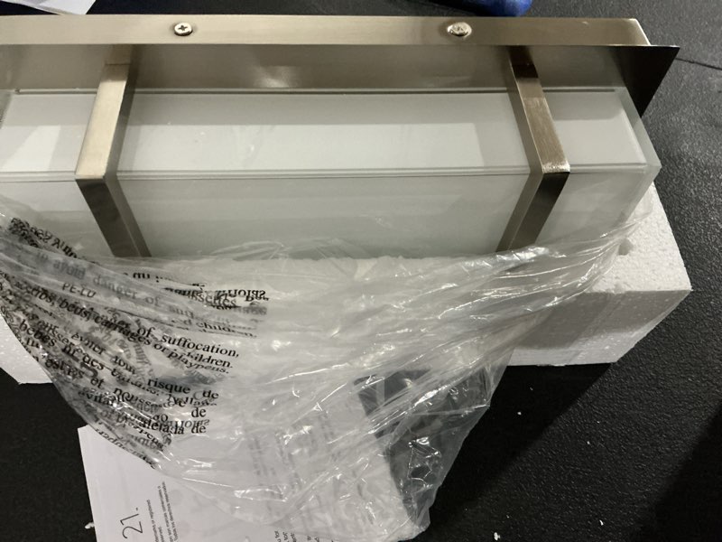 Condition photo showing Good Condition for allen + roth brighton 2-light nickel modern/contemporary vanity light bar