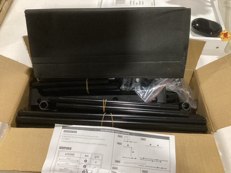 Condition photo showing Good Condition for 4 Tier Shoe Rack for Closet Shoe Organizer with 5 Hooks, Long Shoe Shelf Storage for Shoe and Boot Stackable Free Standing Shoe Rack for Entryway, Garage, Small Spaces, Dorm, Black 27.8"W - 4 Tier Black