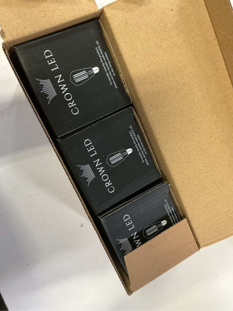 Condition photo showing New/Like New for crown led 110v-130v, 40 watt, el10 edison light bulb e26 base dimmable incandescent bulbs, 3 pack