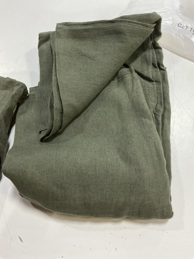 Condition photo showing Good Condition for quince linen shams  standard  / dusty olive 