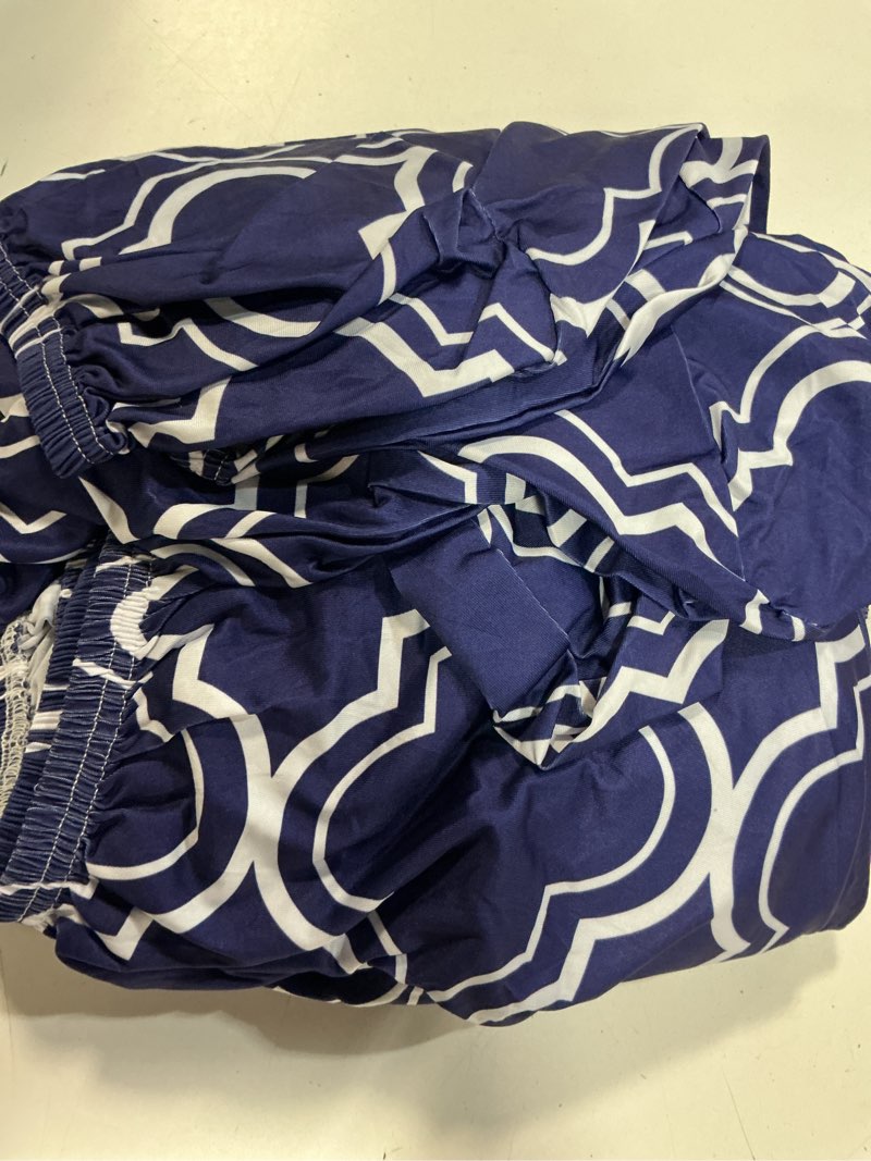 Condition photo showing Good Condition for pickynproud 8pcs patio cushion covers stretch outdoor couch cushions slipcovers replacement washable furniture protector with elastic bottom sofa chair seat cover, deep blue deep blue 8pcs