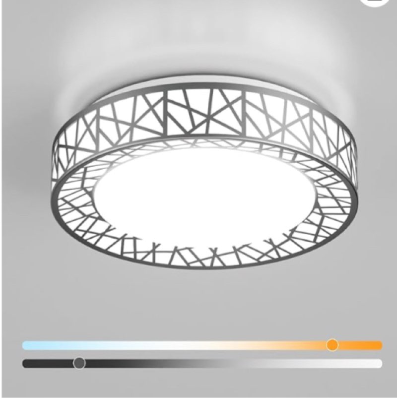 14 Inch Flush Mount Ceiling Light, Modern Black LED Ceiling Light Fixture, 24W 2400LM 2700-6500K Adjustable, Dimmable Ceiling Lights for Bedroom, Kitchen, Hallway, Bathroom, ETL Listed