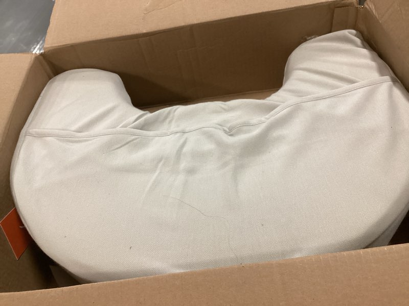 Condition photo showing As Is for Dr. Brown's Nursing Pillow with Washable Cover, Breastfeeding Lap Support Pillow, Premium Memory Foam, Firm and Responsive, Gentle Beige + Gray Cover Gentle Beige + Light-gray