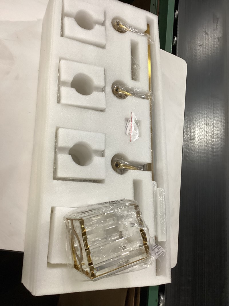 Condition photo showing New/Like New for Crystal Vanity Lights Gold 4 Light Bathroom Vanity Light Crystal Bathroom Light Fixtures Over Mirror Modern Vanity Light for Bathroom Gold 4-Light