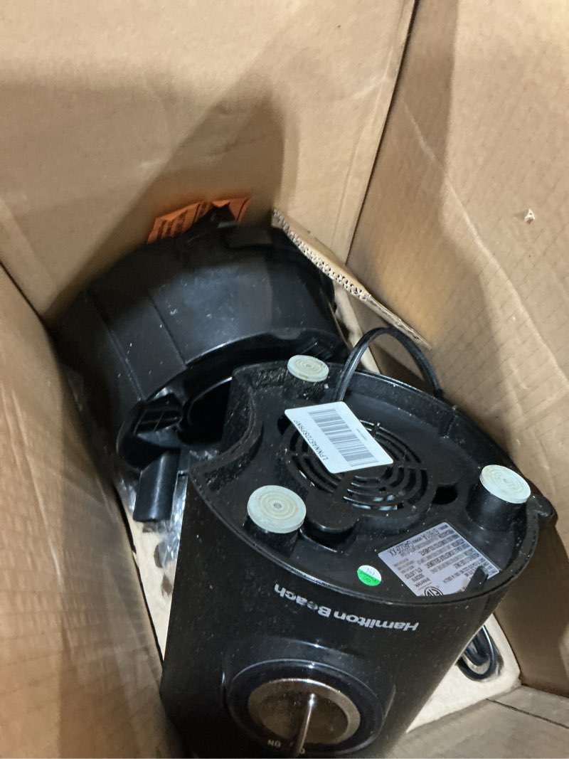 Condition photo showing As Is for hamilton beach juicer machine, big mouth 3” feed chute for whole fruits and vegetables, easy to clean, centrifugal extractor, vegetable & fruit juicer, bpa free, 800w motor, black black 800w motor