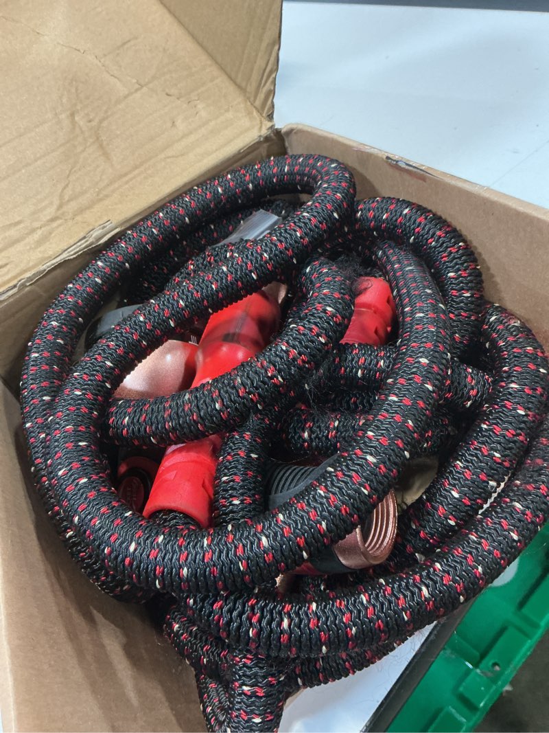 Condition photo showing As Is for pocket hose ballistic 50 ft expandable garden hose, no-kink, as seen on tv | anti-burst sleeve reinforced with bulletproof fiber, 360° swiveling pocket pivot connector, lightweight compact design