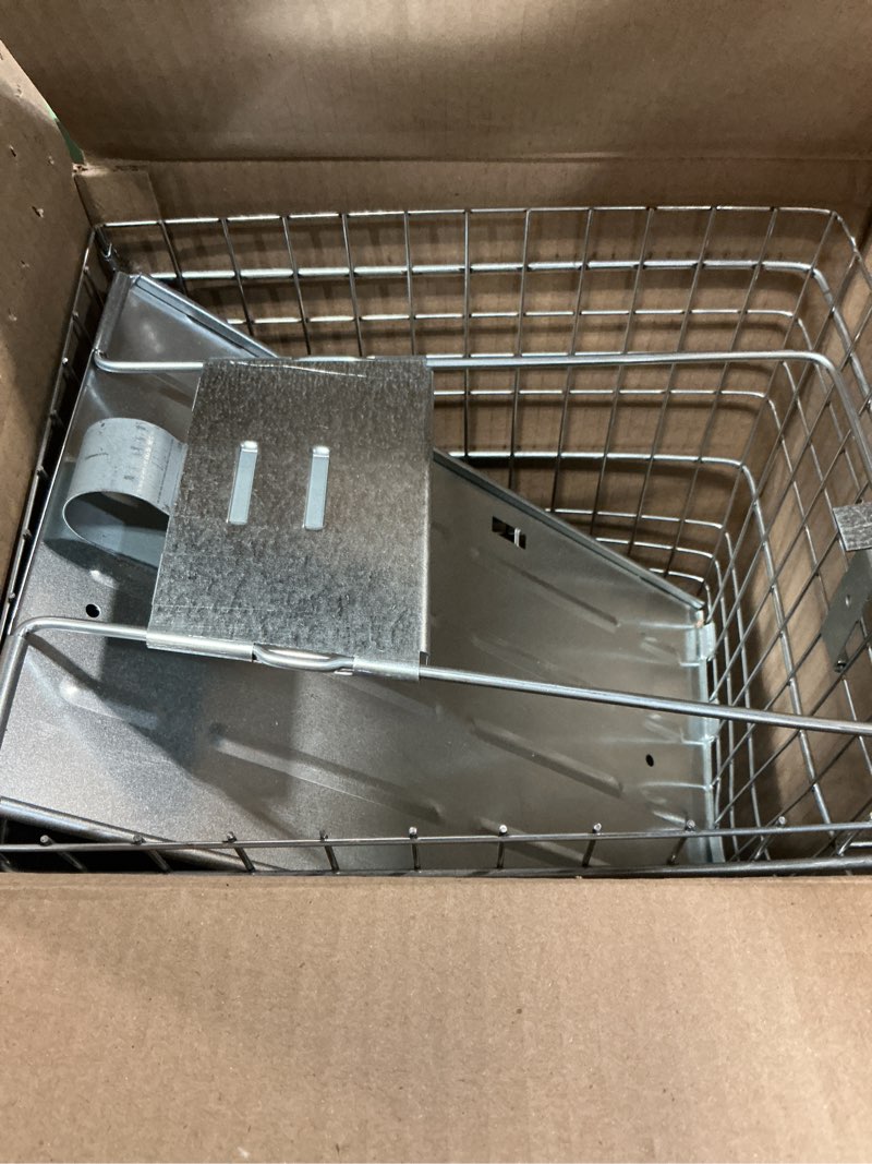 Condition photo showing As Is for havahart 1079sr large 1-door humane catch and release live animal trap cage - live raccoon trap, for bobcats, beavers, dogs, & more