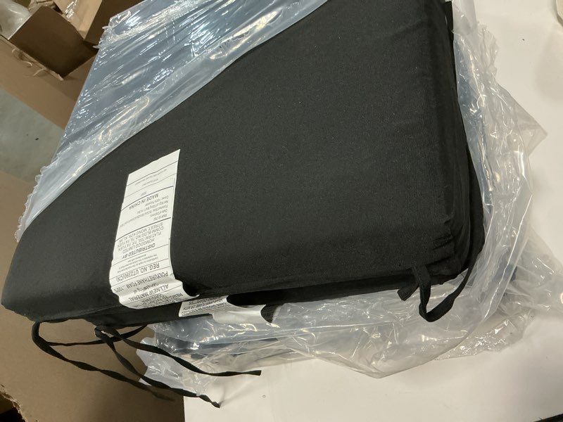 Condition photo showing Good Condition for Chair Cushions for Dining Chairs, Non Slip Chair Pads with Ties and Washable Covers, Memory Foam Kitchen Chair Cushions Set of 6, 16"X16"X2.5", Black Black Pack of 6