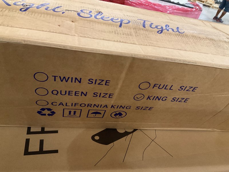 Condition photo showing As Is for king mattress